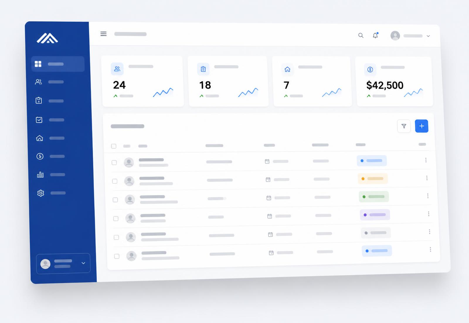 Clerkly dashboard showing today's leads, booked revenue and jobs awaiting approval